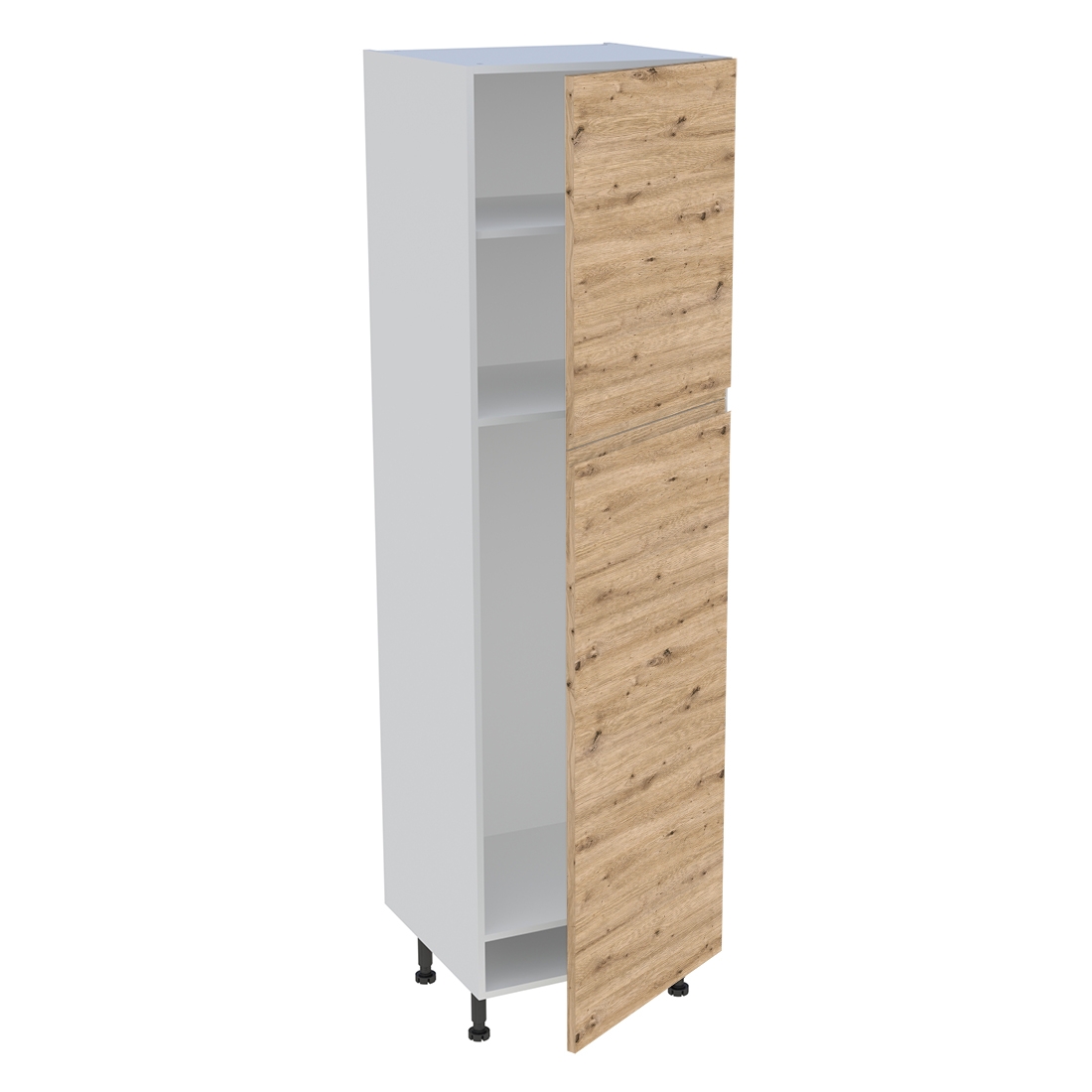 Colonne cuisine 2 portes H. 216,6 cm x L. 60 cm - CFR2P601 - Chêne naturel sans poignée
