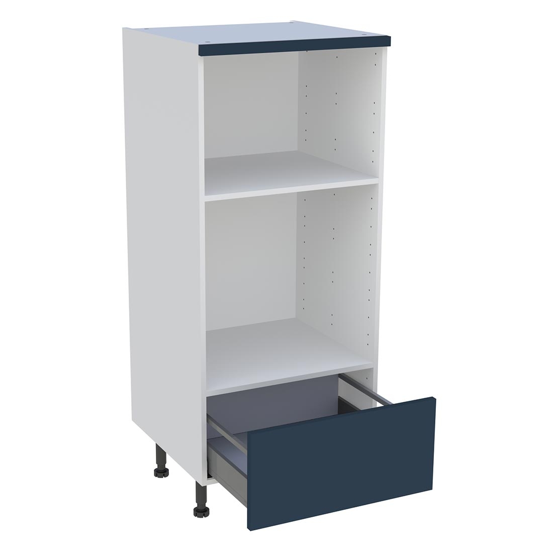 Demi colonne cuisine 1 casserolier H. 129,6 cm x L. 60 cm - Bleu nuit mat
