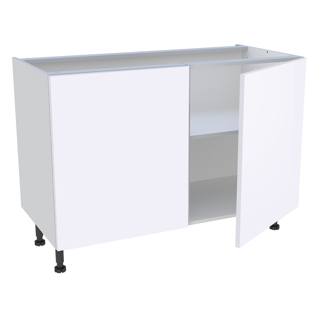 Meuble bas cuisine 2 portes H. 87 cm x L. 120 cm - Blanc brillant