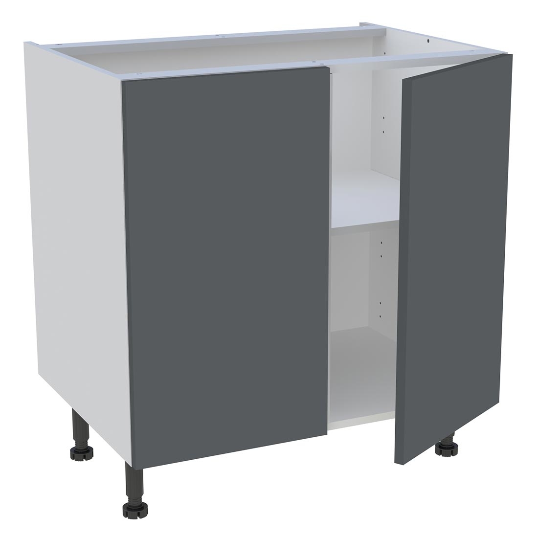 Meuble bas cuisine 2 portes H. 87 cm x L. 80 cm - Gris ardoise mat
