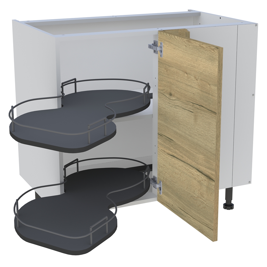 Meuble bas cuisine 1 porte H. 87 cm x L. 90 cm - BSA110D - Chêne structuré
