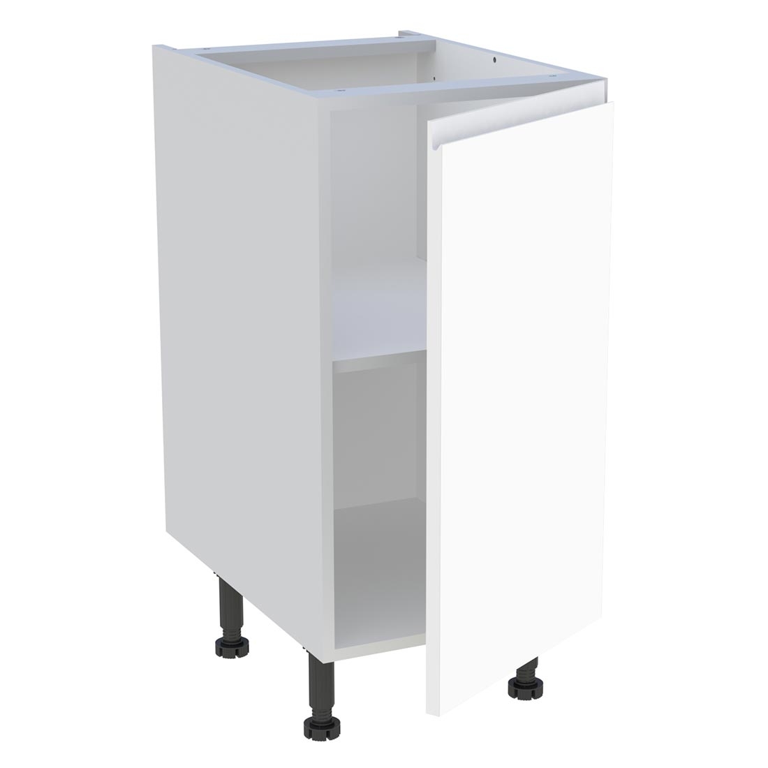Meuble bas cuisine 1 porte H. 87 cm x L. 40 cm - Blanc mat sans poignée