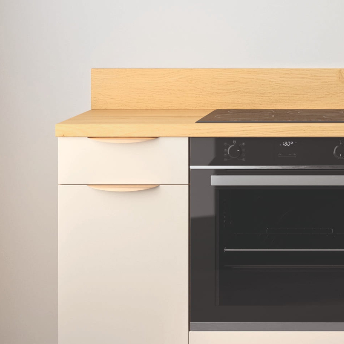 Cuisine complète Lin mat 220 cm - Avec Plan de travail et Crédence