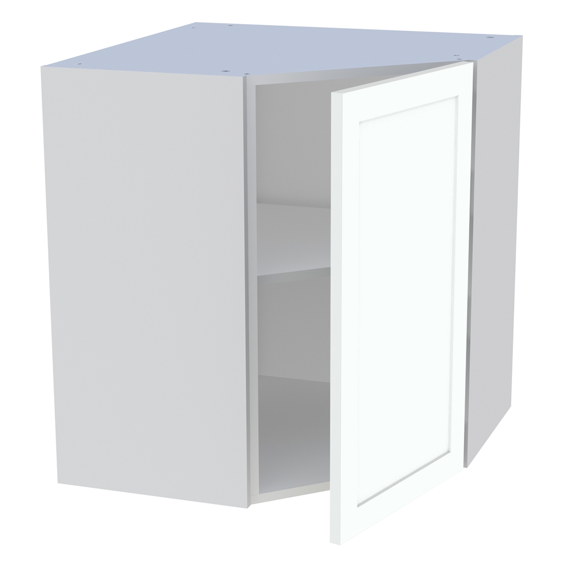 Meuble haut d'angle cuisine 1 porte H. 72 cm x L. 65 cm - Blanc cadre