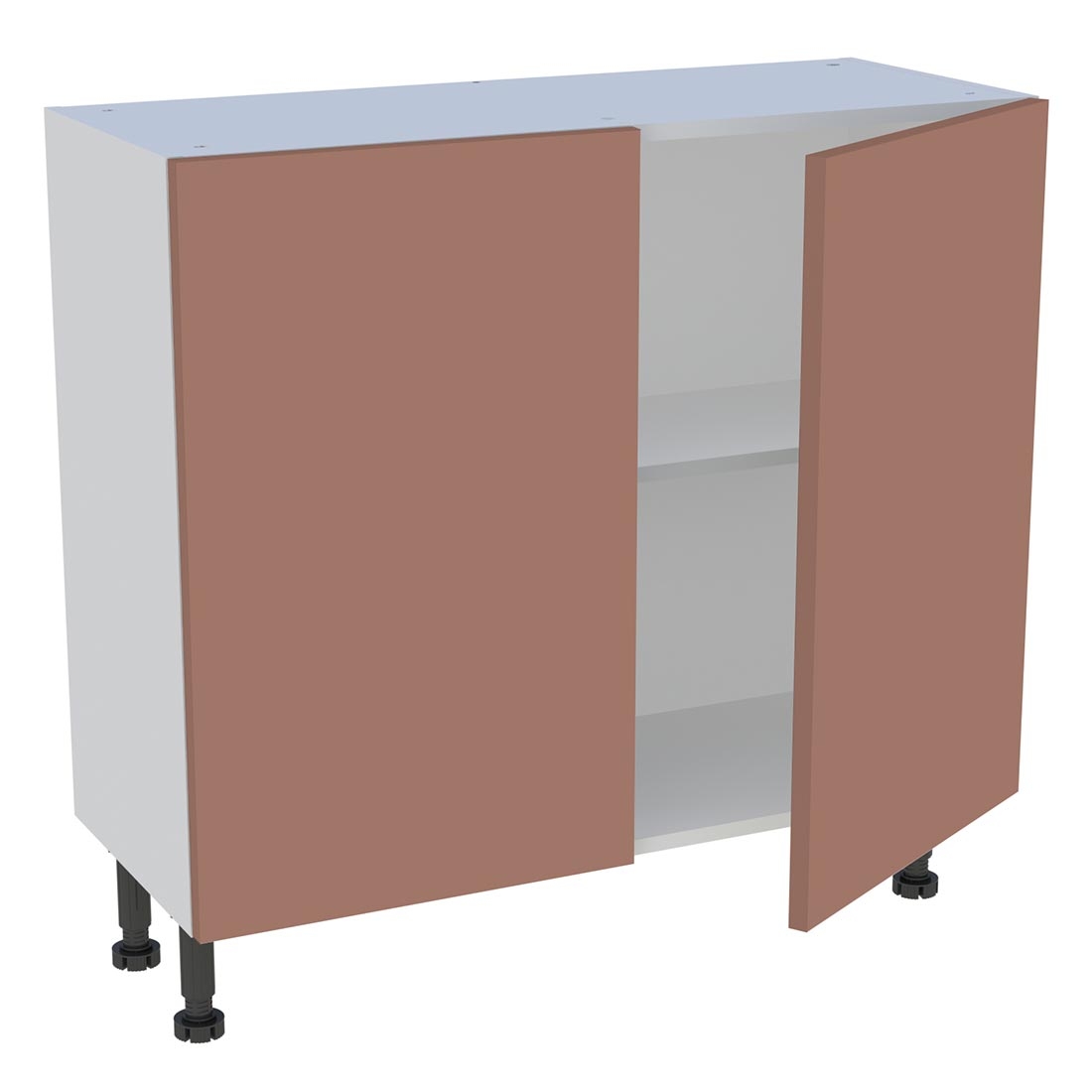 Meuble bas cuisine 2 portes H. 87 cm x L. 90 cm x P. 36,9 cm - Terracotta mat