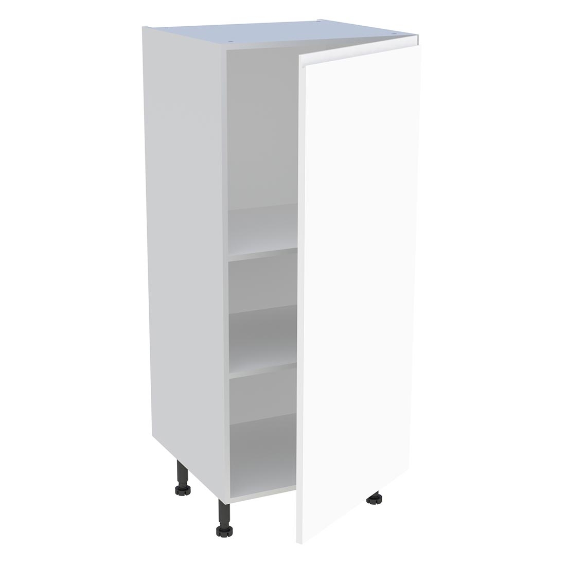 Demi colonne cuisine 1 porte H. 129,6 cm x L. 60 cm - Blanc mat sans poignée