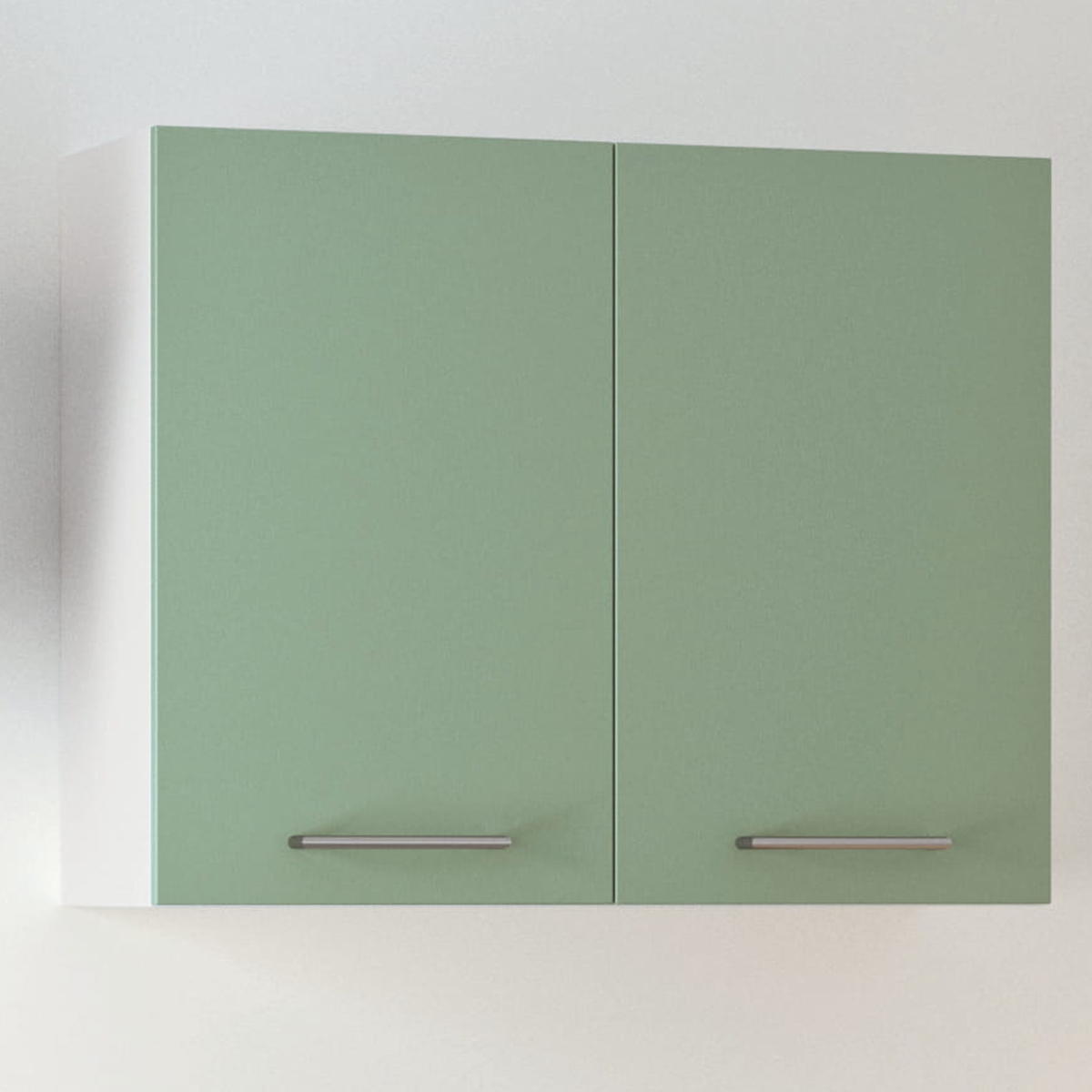 Cuisine complète en angle Bois et Vert mat 280 cm