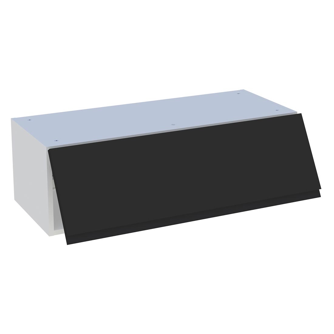 Meuble haut cuisine 1 porte relevante H. 28,8 cm x L. 90 cm - Noir mat sans poignée