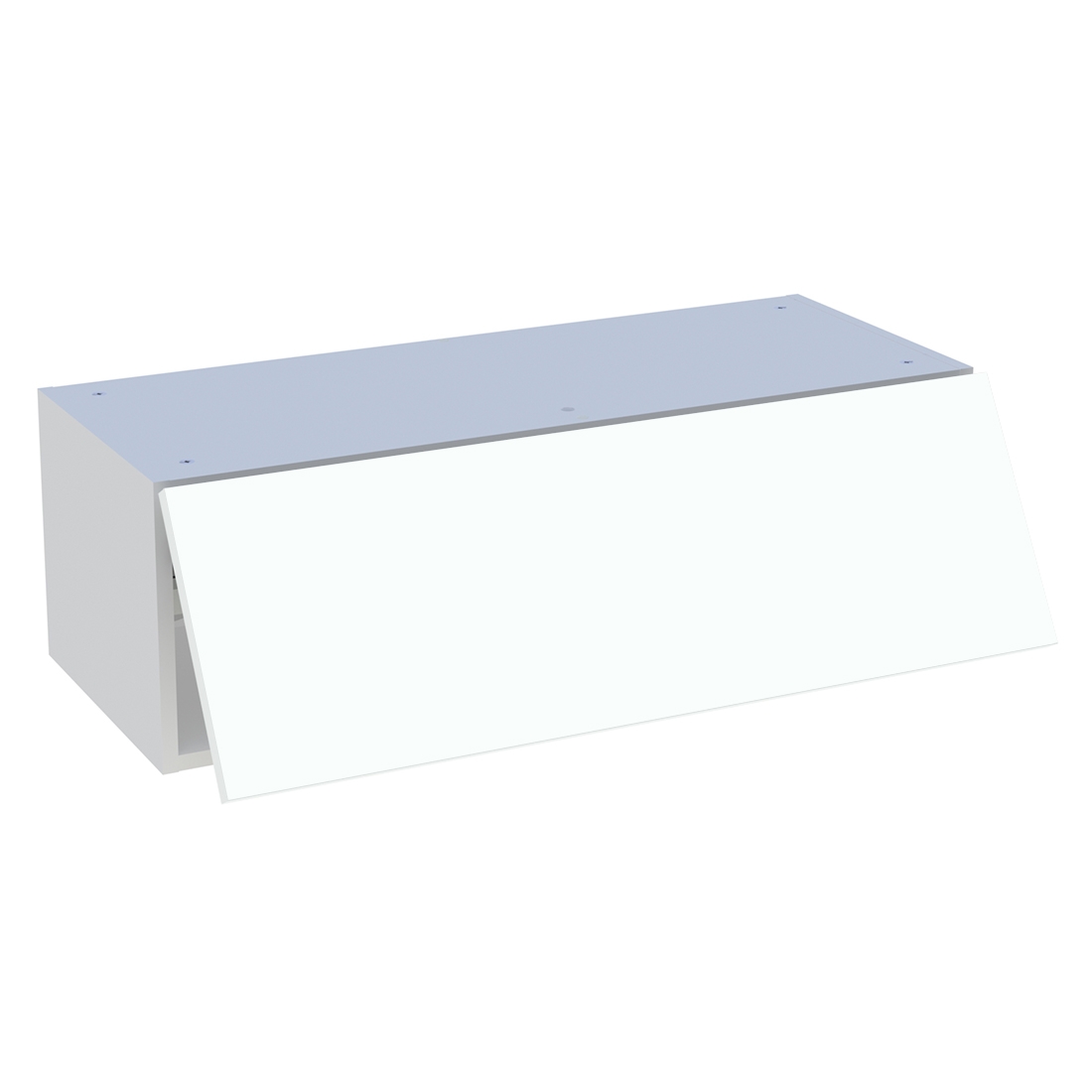 Meuble haut cuisine 1 porte relevante H. 28,8 cm x L. 90 cm - Blanc chaud mat