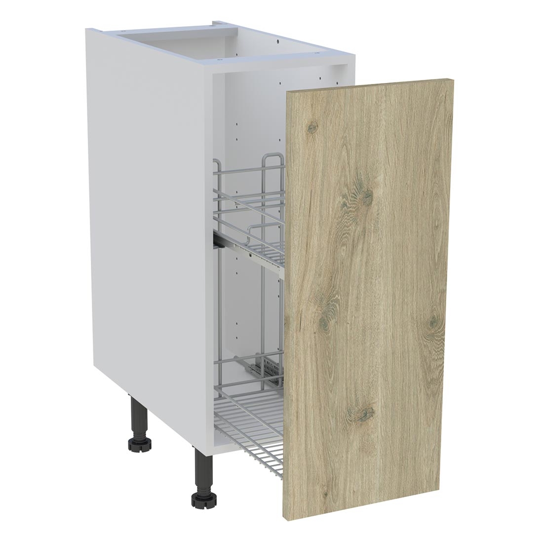 Meuble bas cuisine 1 coffre H. 87 cm x L. 30 cm - Chêne doré