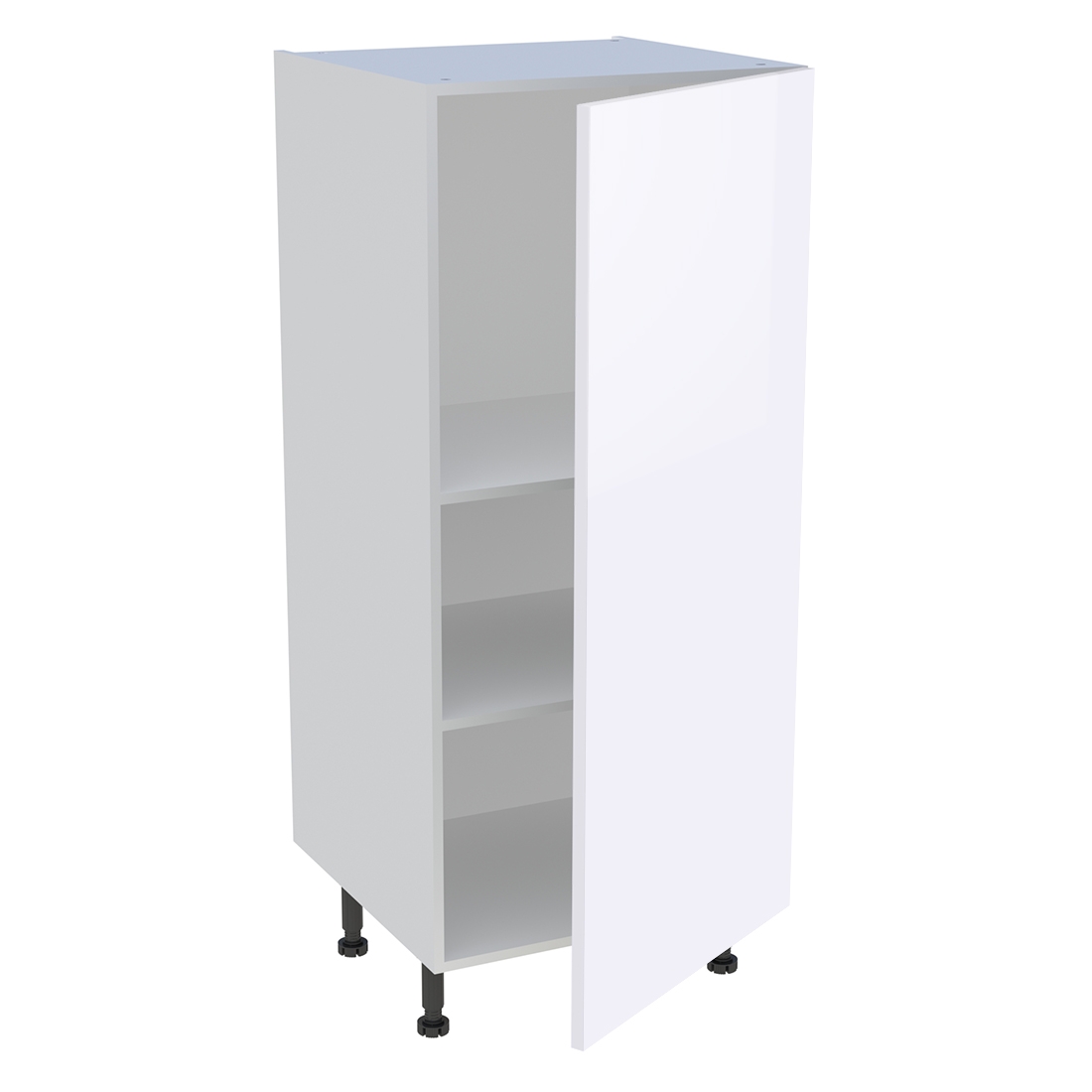 Demi colonne cuisine 1 porte H. 129,6 cm x L. 60 cm - Blanc brillant
