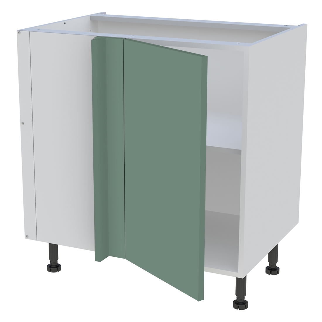 Meuble bas d'angle cuisine 1 porte H. 87 cm x L. 80 cm - Vert sauge mat