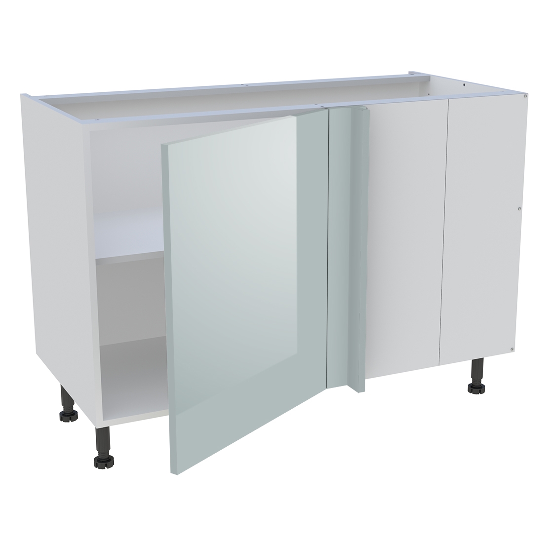Meuble bas d'angle cuisine 1 porte H. 87 cm x L. 120 cm - Gris cendre brillant