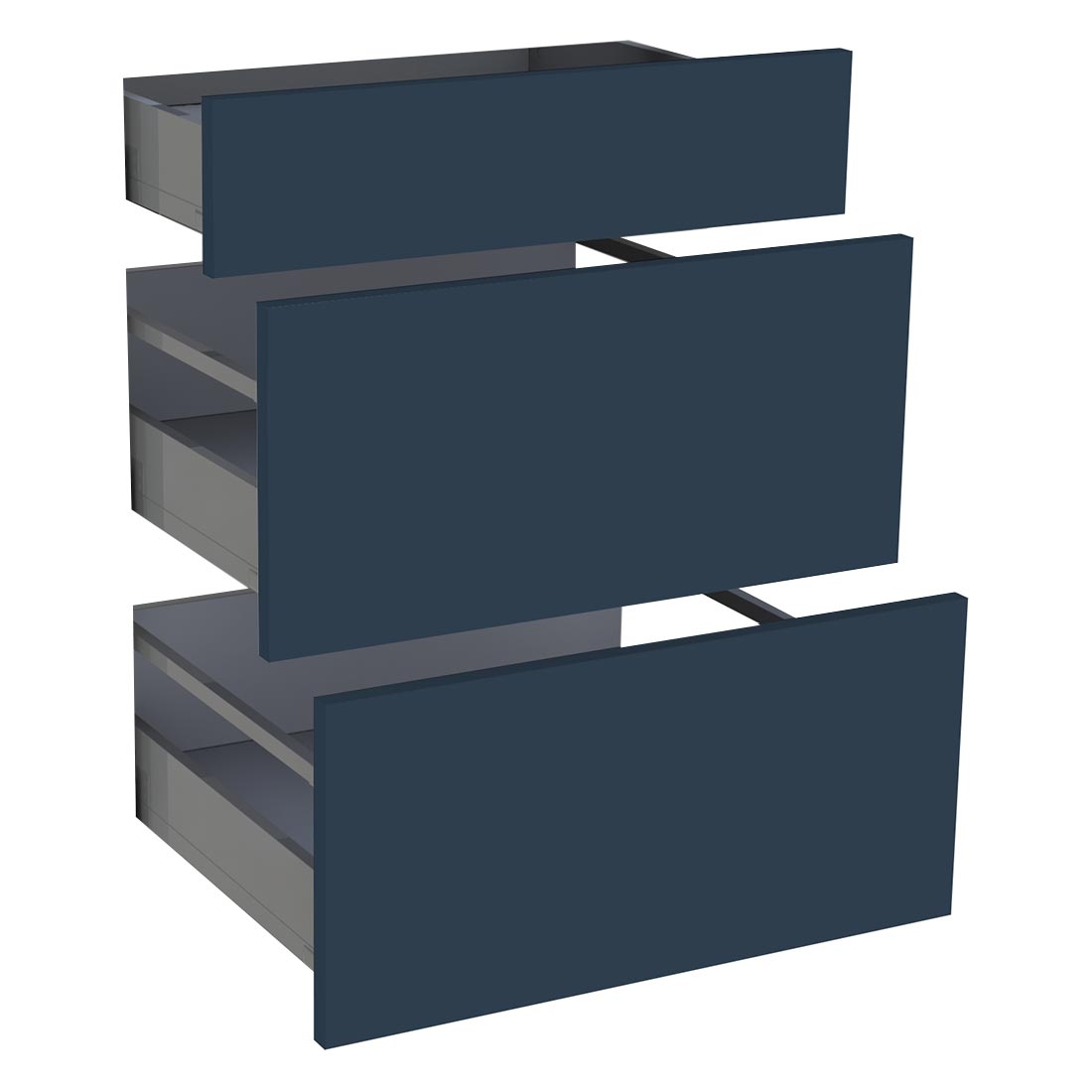 Kit façade meuble cuisine Bleu Nuit Mat 1 tiroir, 2 casseroliers H. 71,7 cm L. 59,7 cm