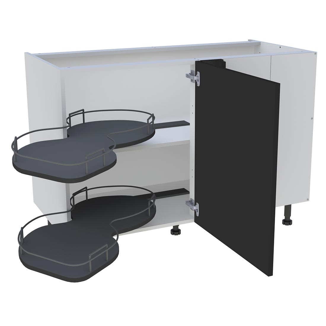 Meuble bas cuisine 1 porte H. 87 cm x L. 120 cm - BSA120D - Noir mat