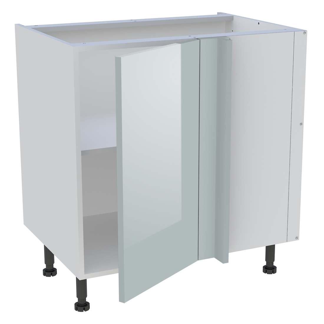 Meuble bas d'angle cuisine 1 porte H. 87 cm x L. 80 cm - Gris cendre brillant