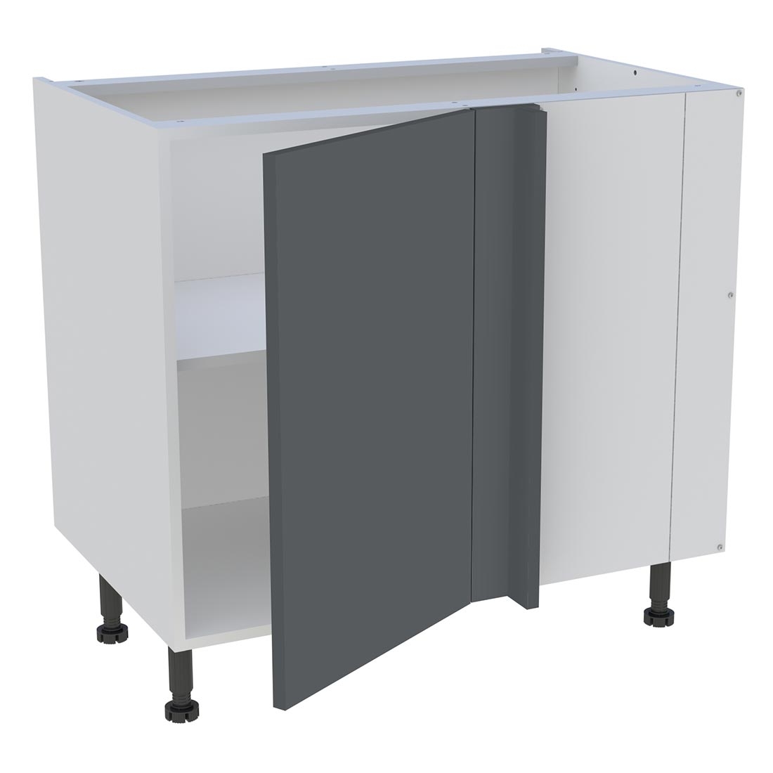 Meuble bas d'angle cuisine 1 porte H. 87 cm x L. 90 cm - Gris ardoise mat