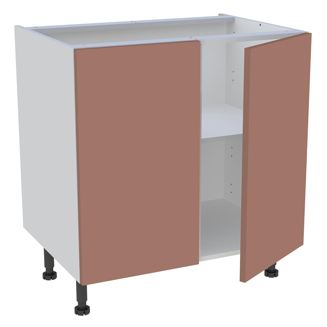 Meuble bas cuisine 2 portes H. 87 cm x L. 80 cm - Terracotta mat