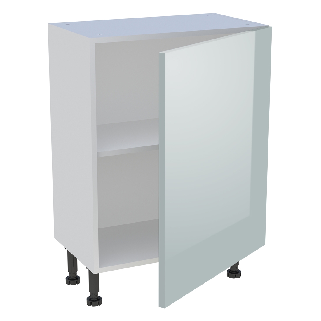 Meuble bas cuisine 1 porte H. 87 cm x L. 60 cm x P. 36,9 cm - Gris cendre brillant