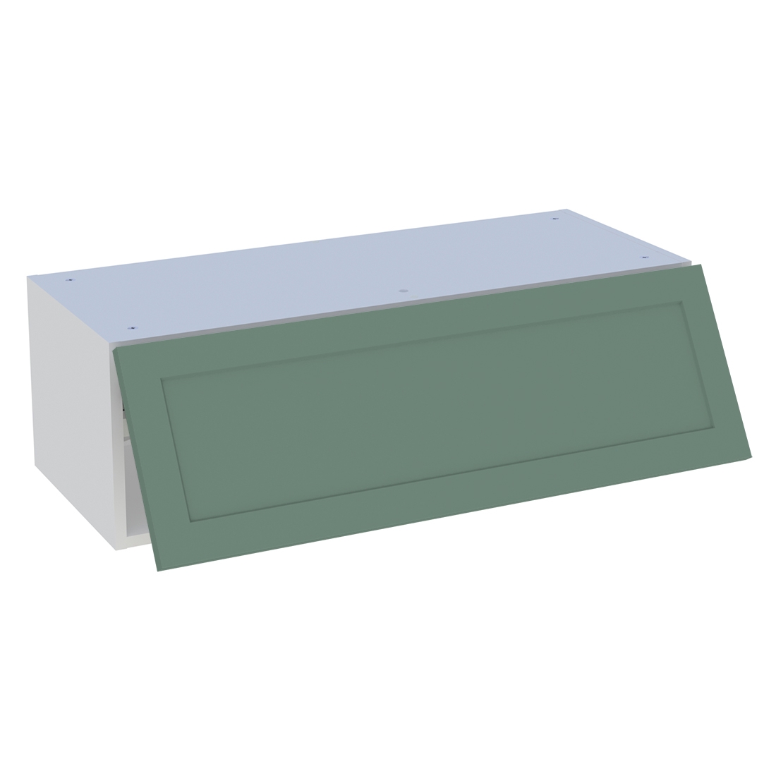 Meuble haut cuisine 1 porte relevante H. 28,8 cm x L. 90 cm - Vert sauge cadre