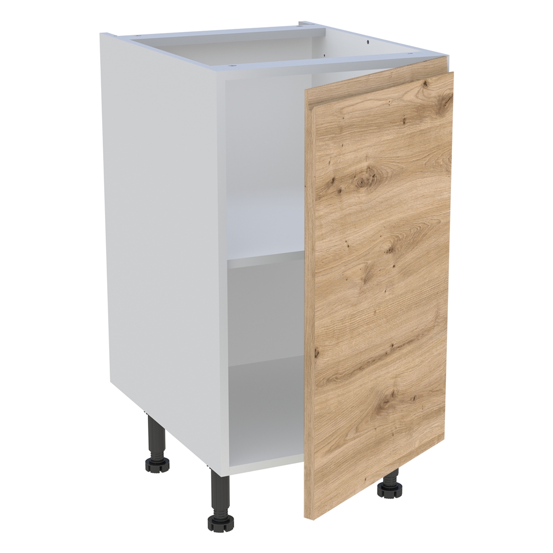 Meuble bas cuisine 1 porte H. 87 cm x L. 45 cm - Chêne naturel sans poignée