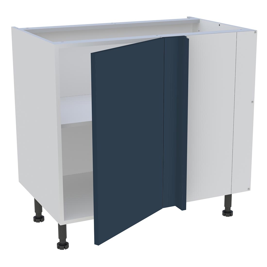Meuble bas d'angle cuisine 1 porte H. 87 cm x L. 90 cm - Bleu nuit mat