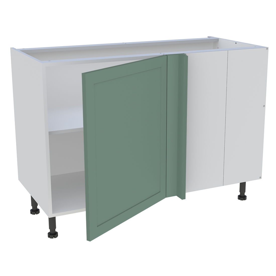 Meuble bas d'angle cuisine 1 porte H. 87 cm x L. 120 cm - Vert sauge cadre