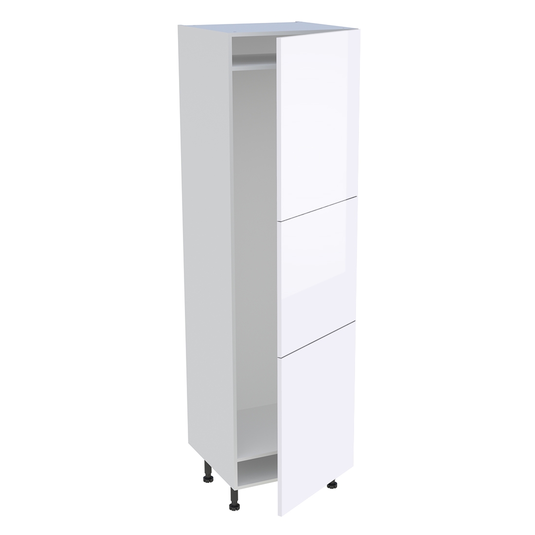 Colonne cuisine 3 portes H. 216,6 cm x L. 60 cm - CFR3P60 - Blanc brillant