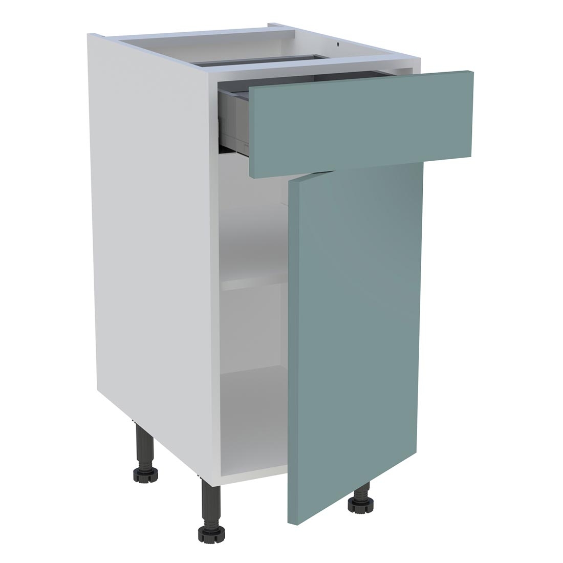 Meuble bas cuisine 1 porte, 1 tiroir H. 87 cm x L. 40 cm - Vert opale mat