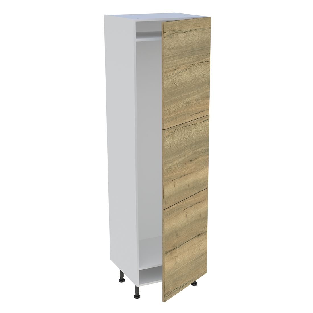 Colonne cuisine 3 portes H. 216,6 cm x L. 60 cm - CFR3P60 - Chêne structuré