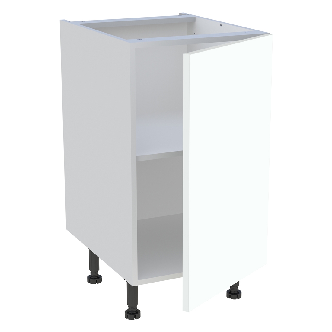 Meuble bas cuisine 1 porte H. 87 cm x L. 45 cm - Blanc chaud mat