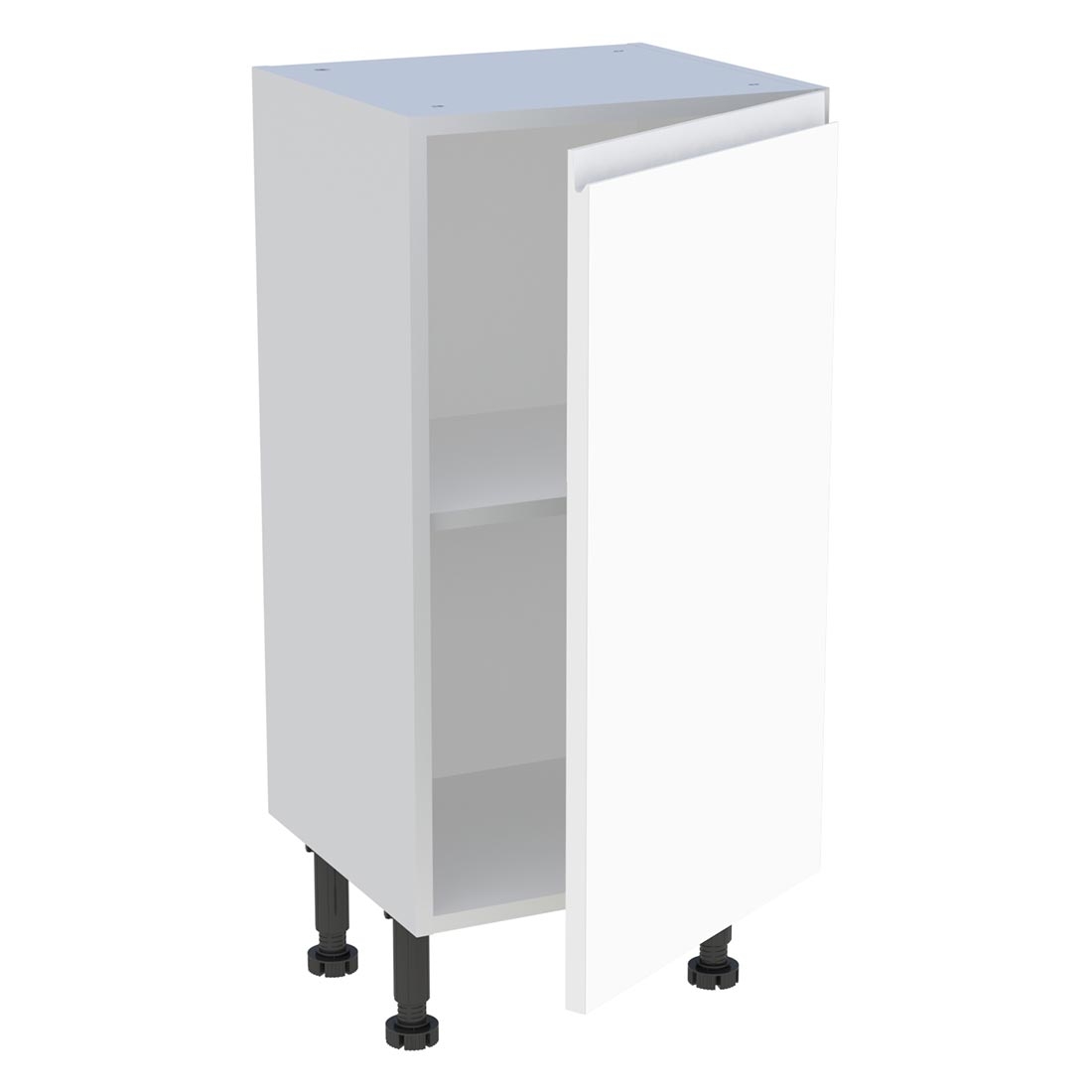 Meuble bas cuisine 1 porte H. 87 cm x L. 40 cm x P. 36,9 cm - Blanc mat sans poignée