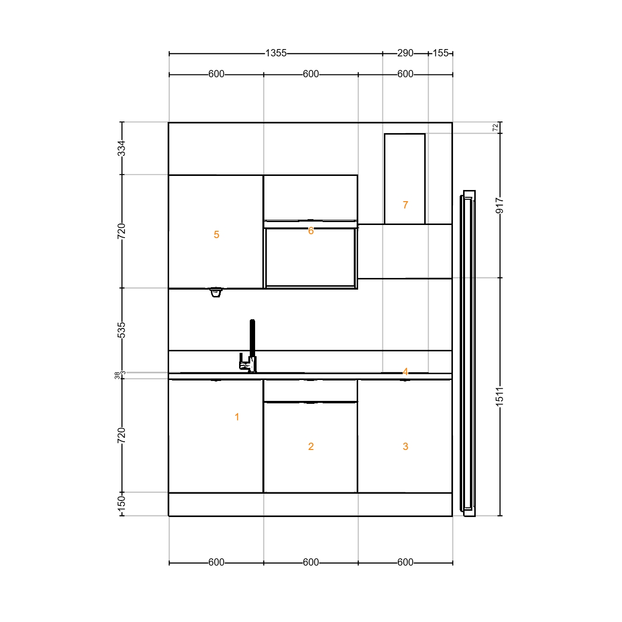 Cuisine préconfigurée linéaire 180 cm coloris Blanc Mat