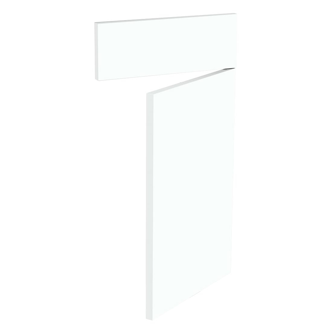 Kit façade meuble cuisine Blanc Chaud Mat 1 porte, 1 faux tiroir H. 71,7 cm L. 39,7 cm