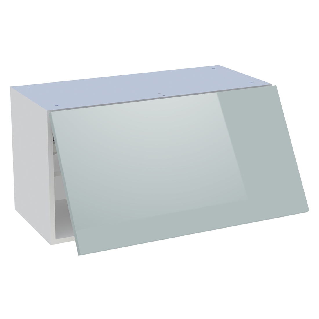 Meuble haut cuisine 1 porte relevante H. 43,2 cm x L. 80 cm - Gris cendre brillant