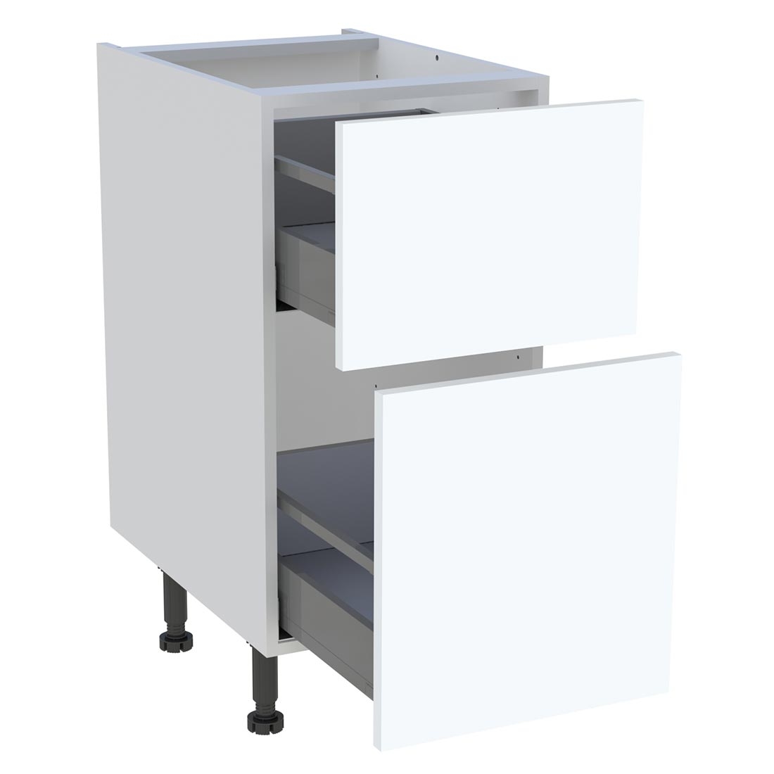 Meuble bas cuisine 2 casseroliers H. 87 cm x L. 40 cm - Blanc mat
