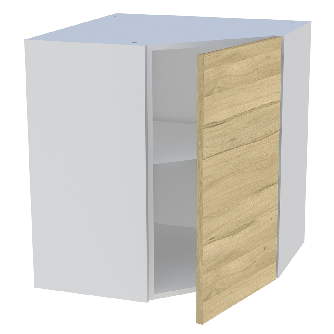 Meuble haut d'angle cuisine 1 porte H. 72 cm x L. 65 cm - Chêne clair