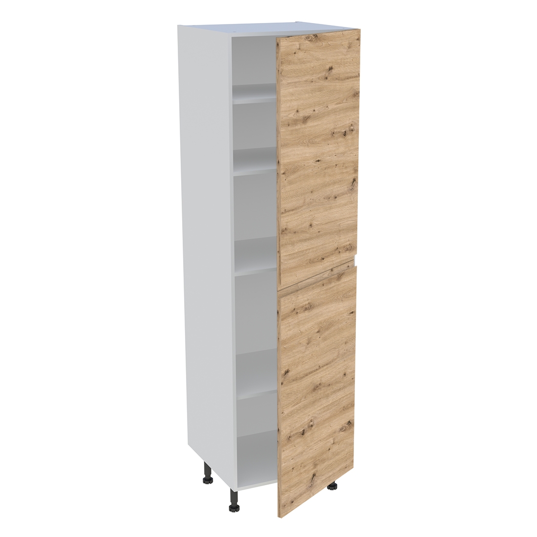 Colonne cuisine 2 portes H. 216,6 cm x L. 60 cm - C2P601 - Chêne naturel sans poignée