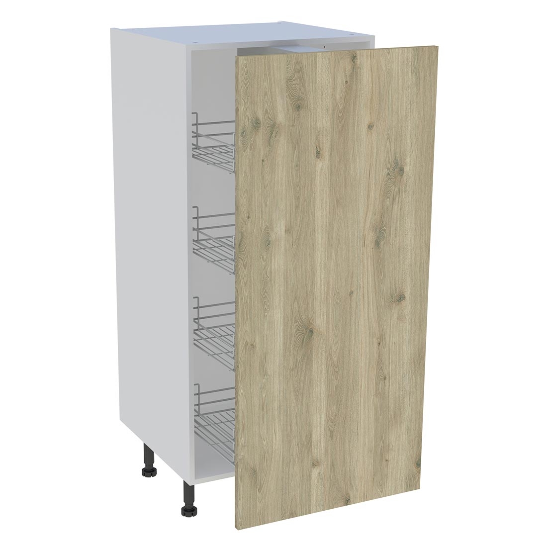 Demi colonne cuisine 1 porte H. 129,6 cm x L. 60 cm - Chêne doré