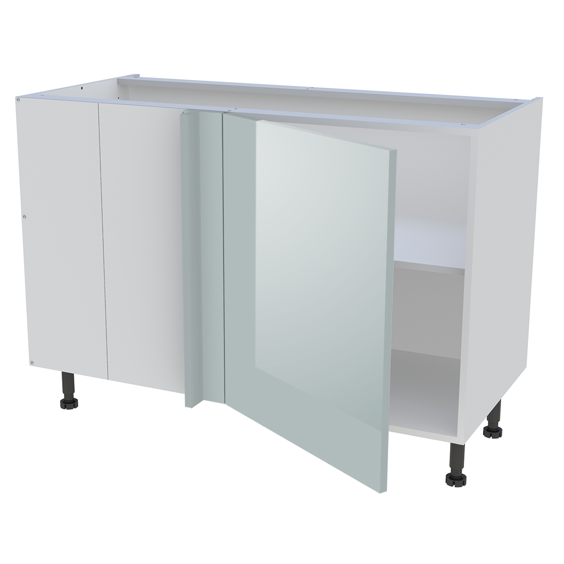 Meuble bas d'angle cuisine 1 porte H. 87 cm x L. 120 cm - Gris cendre brillant