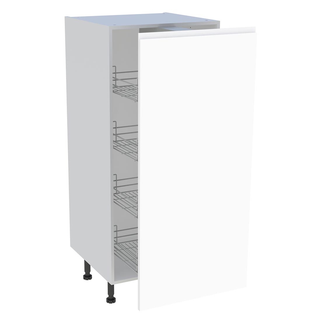 Demi colonne cuisine 1 porte H. 129,6 cm x L. 60 cm - Blanc mat sans poignée