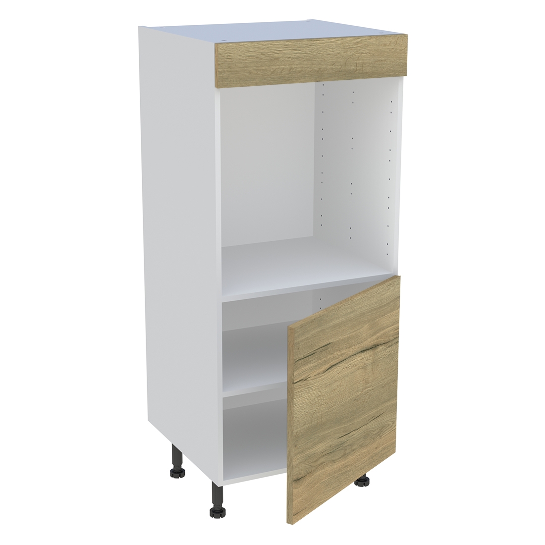 Demi colonne cuisine 1 porte H.129,6 cm x L. 60 cm - Chêne structuré