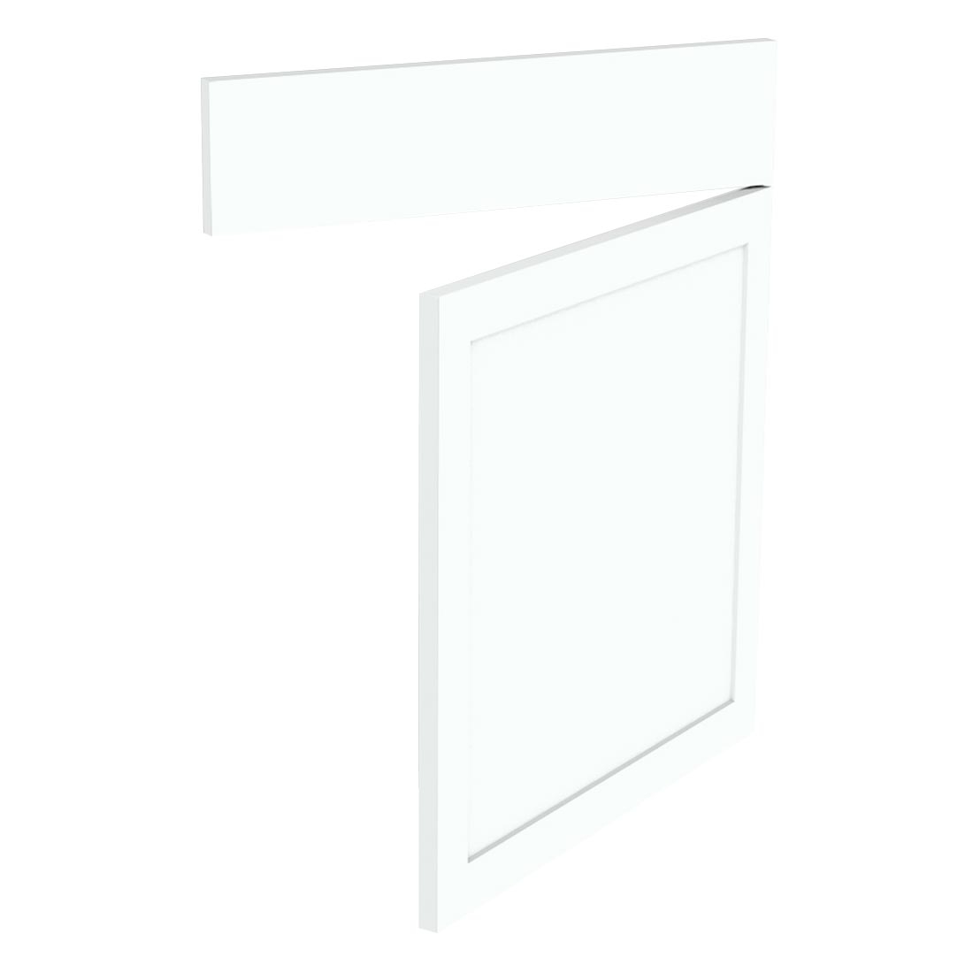 Kit façade meuble cuisine Blanc Cadre 1 porte, 1 faux tiroir H. 71,7 cm L. 59,7 cm