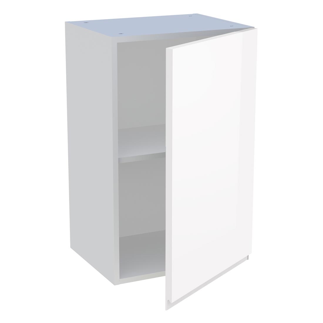 Meuble haut cuisine 1 porte H. 72 cm x L. 45 cm - Blanc brillant sans poignée