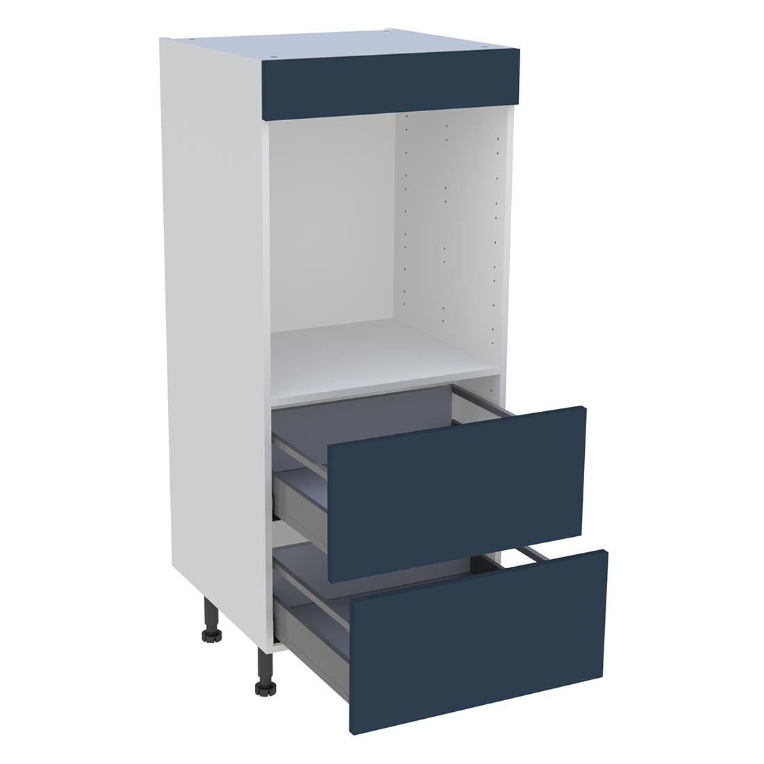 Demi colonne cuisine 2 casseroliers H. 129,6 cm x L. 60 cm - Bleu nuit mat