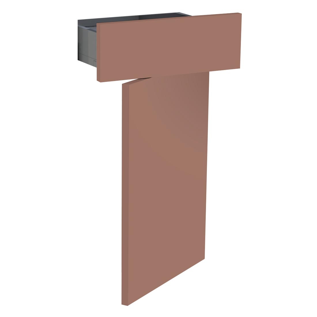 Kit façade meuble cuisine Terracotta Mat 1 porte, 1 tiroir H. 71,7 cm L. 39,7 cm