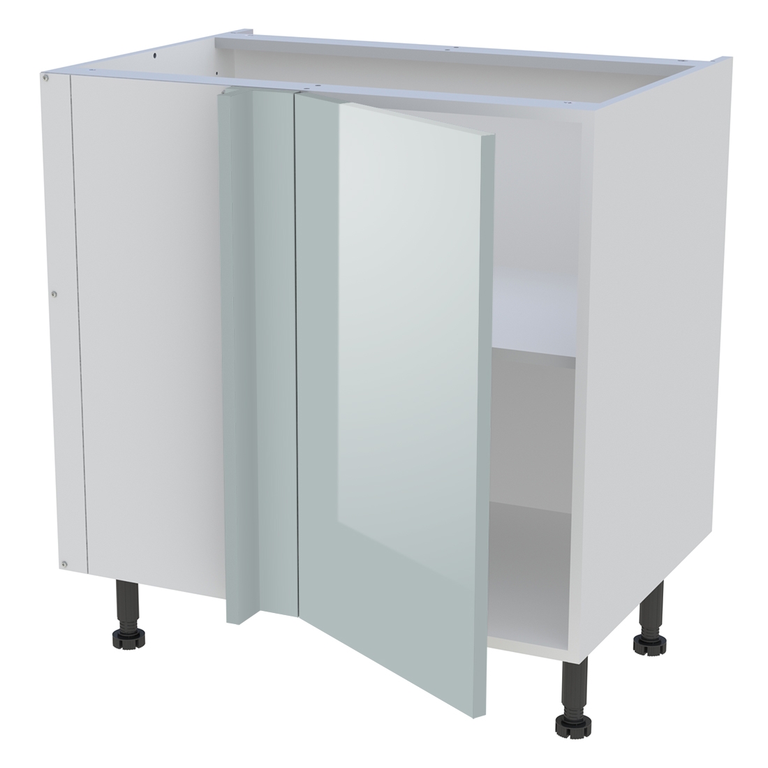 Meuble bas d'angle cuisine 1 porte H. 87 cm x L. 80 cm - Gris cendre brillant