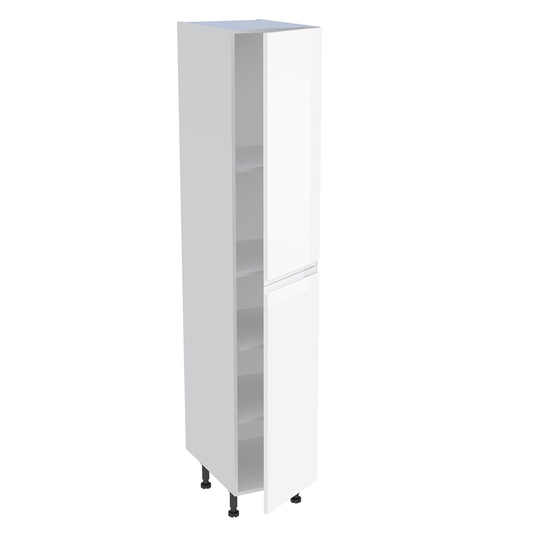 Colonne cuisine 2 portes H. 216,6 cm x L. 40 cm - C2P401 - Blanc brillant sans poignée