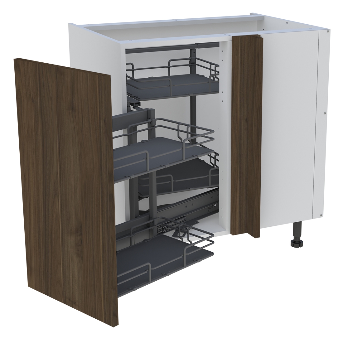 Meuble bas cuisine 1 porte H. 87 cm x L. 80 cm - BSA105MCD - Noyer foncé