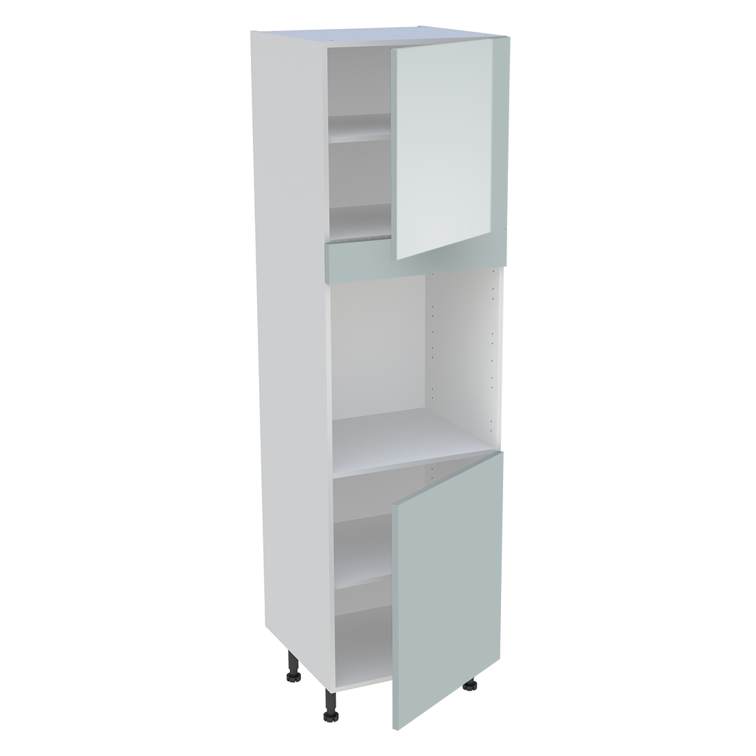 Colonne cuisine 2 portes H. 216,6 cm x L. 60 cm - CF2P - Gris cendre brillant